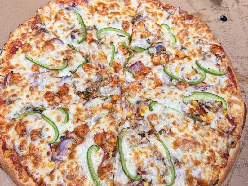 Freshly baked pizza