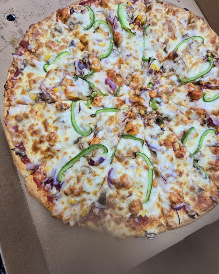 Freshly baked pizza