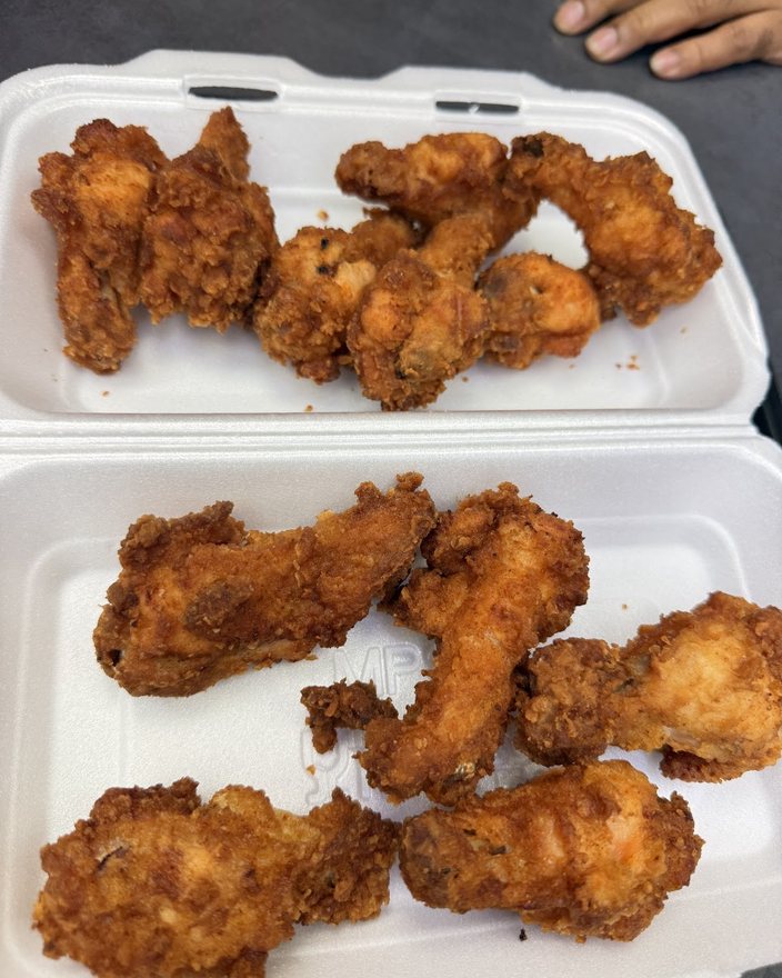 Fried chicken wings and tenders